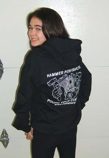 Hammer Performance Black and White Hoodie Back