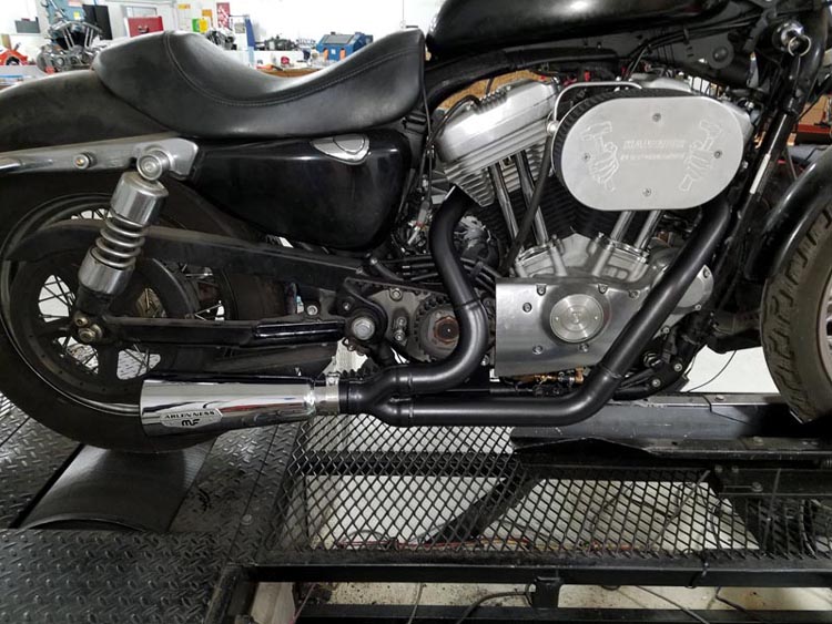 Arlen Ness Magnaflow F-Bomb two into one Sportster exhaust system